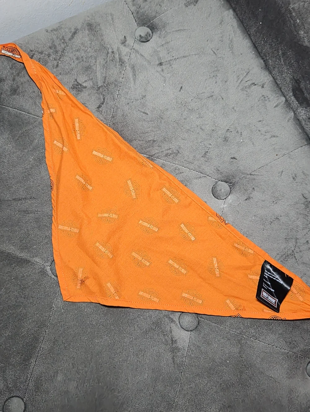 Harley-Davidson Orange Logo Bandana Scarf Dog Baby Doll Tiny Size